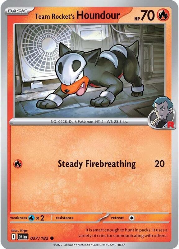 Team Rocket's Houndour - Normal 037/182 Destined Rivals | Common Pokemon Card