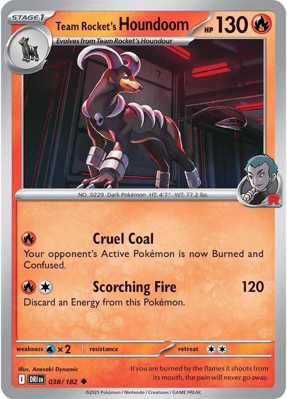 Team Rocket's Houndoom - 038/182 - Reverse Holofoil 038/182 Destined Rivals | Uncommon Pokemon Card