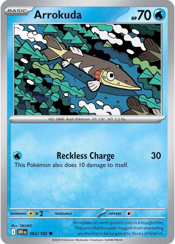 Arrokuda - Normal 062/182 Destined Rivals | Common Pokemon Card
