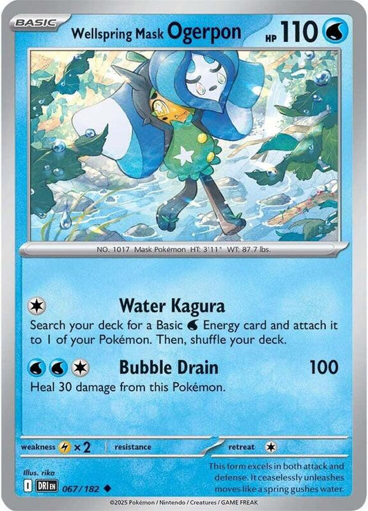 Wellspring Mask Ogerpon - Reverse Holofoil 067/182 Destined Rivals | Uncommon Pokemon Card