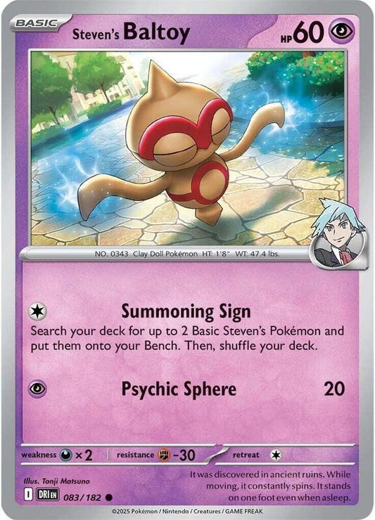 Steven's Baltoy - Reverse Holofoil 083/182 Destined Rivals | Common Pokemon Card