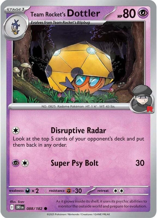 Team Rocket's Dottler - Reverse Holofoil 088/182 Destined Rivals | Common Pokemon Card