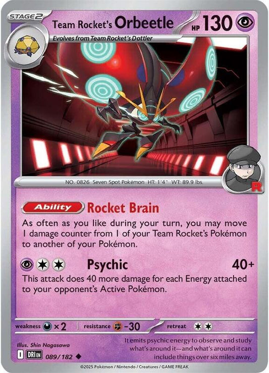 Team Rocket's Orbeetle - 089/182 - Normal 089/182 Destined Rivals | Uncommon Pokemon Card