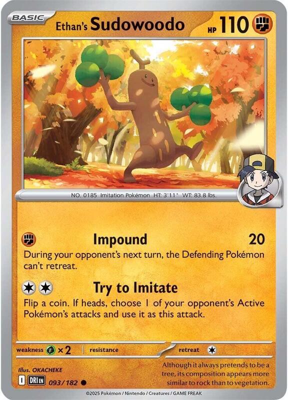 Ethan's Sudowoodo - Normal 093/182 Destined Rivals | Common Pokemon Card