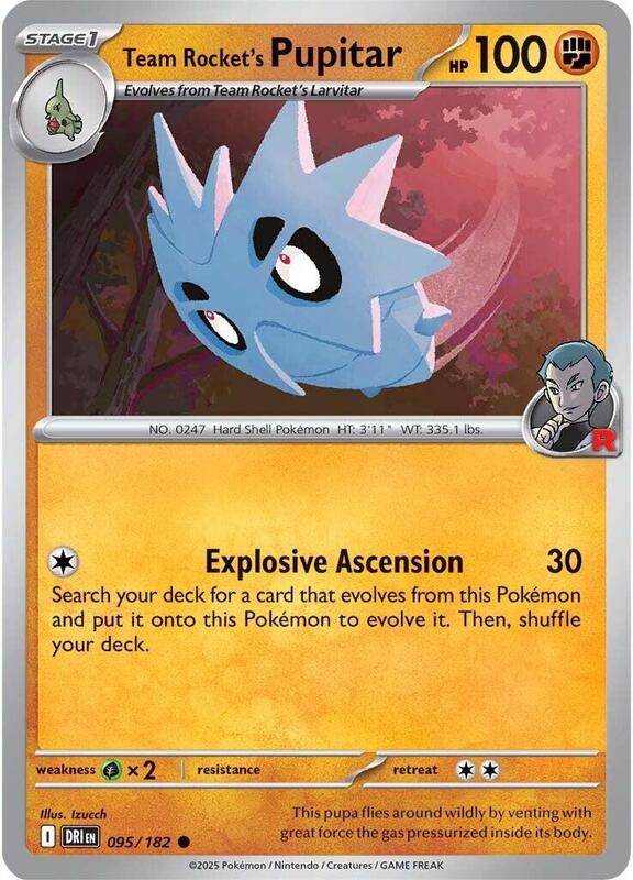 Team Rocket's Pupitar - Normal 095/182 Destined Rivals | Common Pokemon Card