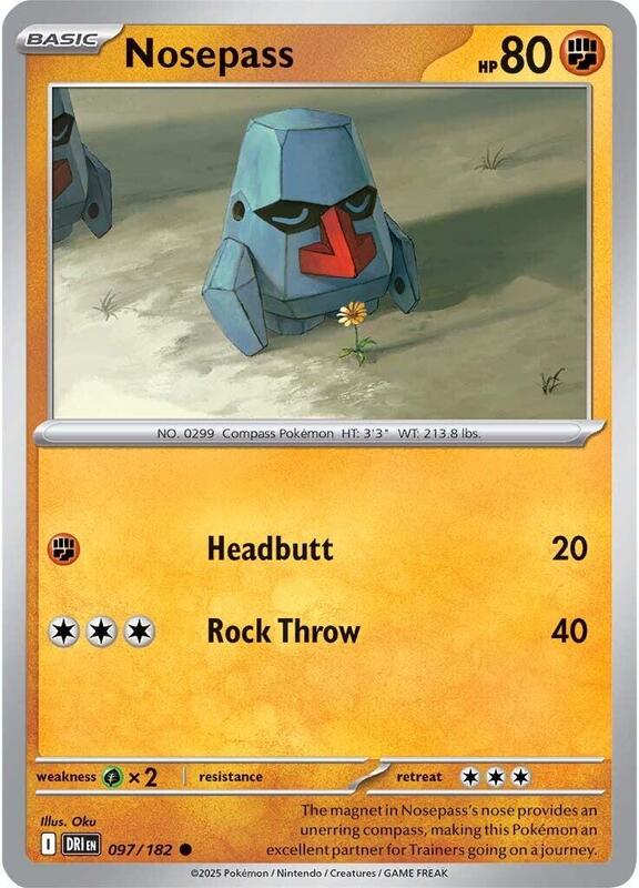 Nosepass - Normal 097/182 Destined Rivals | Common Pokemon Card