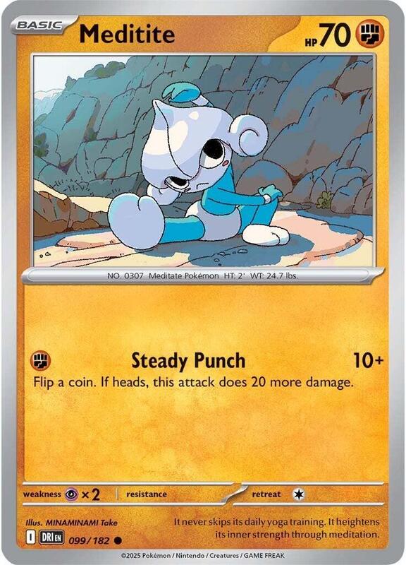 Meditite - Normal 099/182 Destined Rivals | Common Pokemon Card