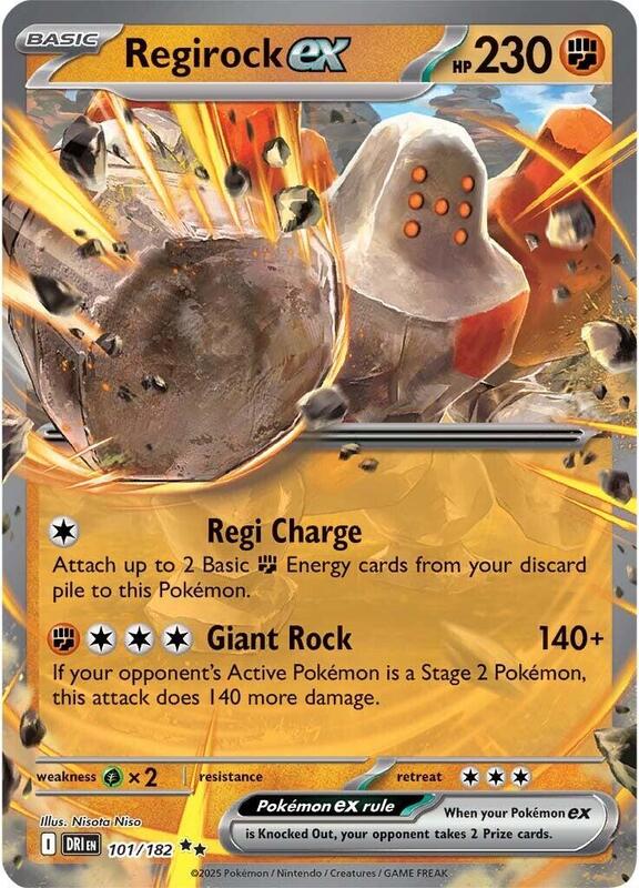 Regirock ex - 101/182 - Holofoil 101/182 Destined Rivals | Double Rare Pokemon Card