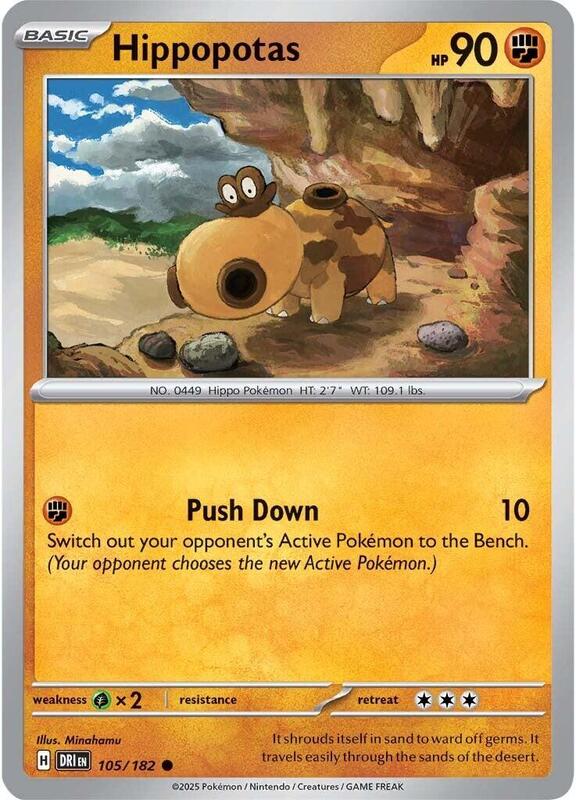Hippopotas - Reverse Holofoil 105/182 Destined Rivals | Common Pokemon Card