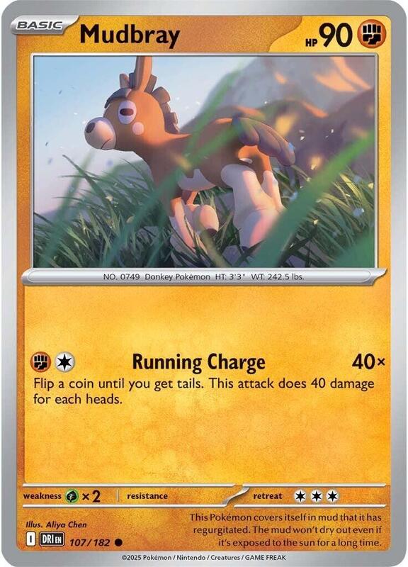 Mudbray - Reverse Holofoil 107/182 Destined Rivals | Common Pokemon Card