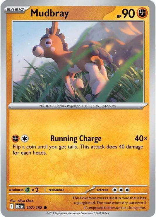 Mudbray - Reverse Holofoil 107/182 Destined Rivals | Common Pokemon Card
