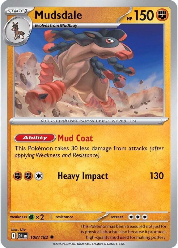 Mudsdale - Normal 108/182 Destined Rivals | Uncommon Pokemon Card