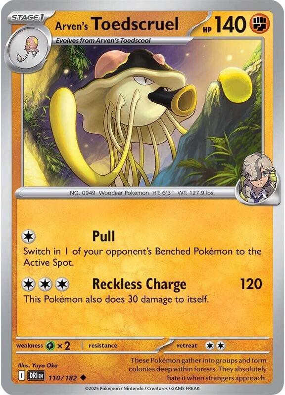 Arven's Toedscruel - Reverse Holofoil 110/182 Destined Rivals | Uncommon Pokemon Card