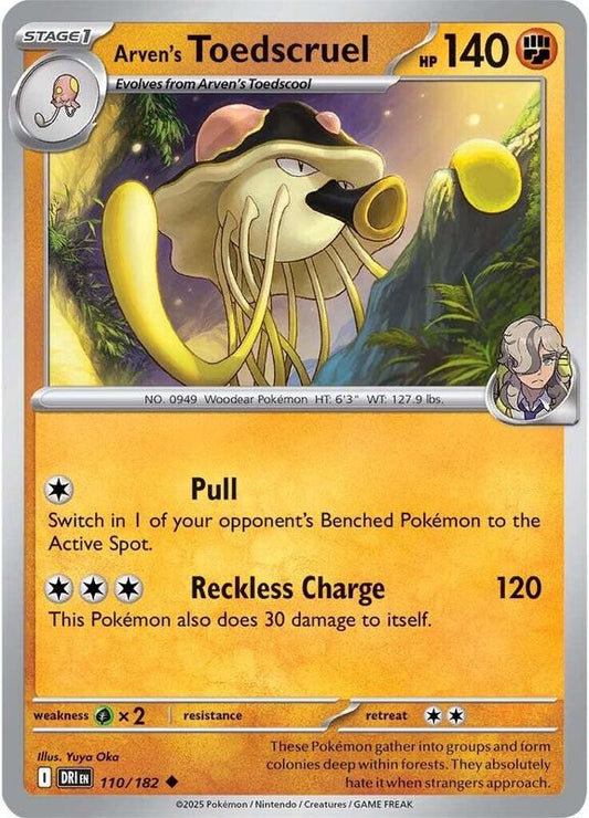 Arven's Toedscruel - Reverse Holofoil 110/182 Destined Rivals | Uncommon Pokemon Card