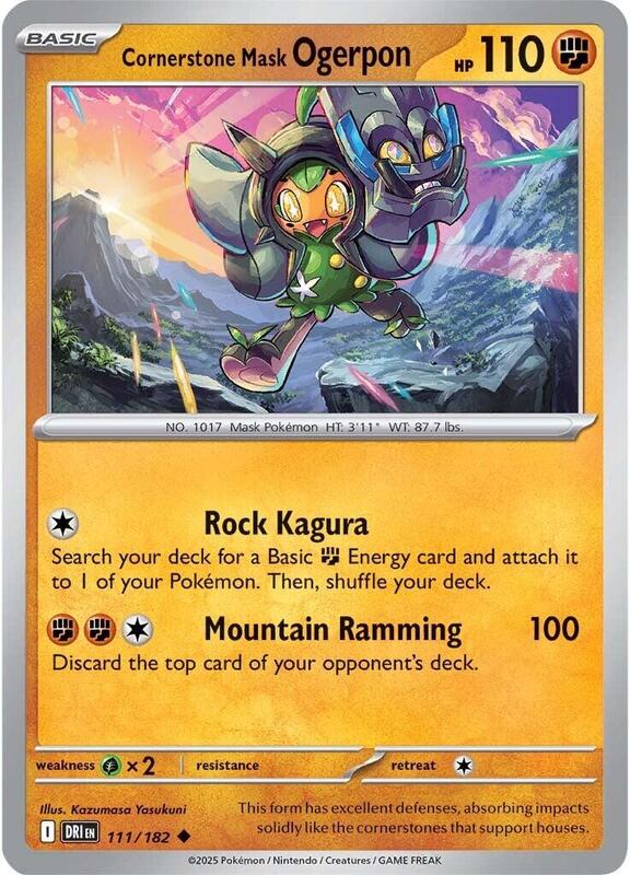 Cornerstone Mask Ogerpon - Reverse Holofoil 111/182 Destined Rivals | Uncommon Pokemon Card
