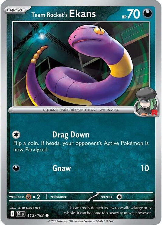 Team Rocket's Ekans - Reverse Holofoil 112/182 Destined Rivals | Common Pokemon Card