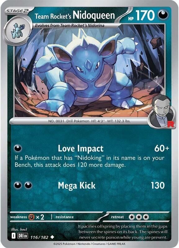 Team Rocket's Nidoqueen - Reverse Holofoil 116/182 Destined Rivals | Uncommon Pokemon Card