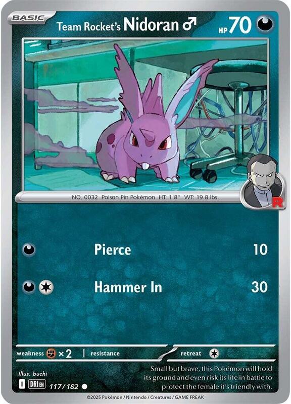 Team Rocket's Nidoran M - Normal 117/182 Destined Rivals | Common Pokemon Card