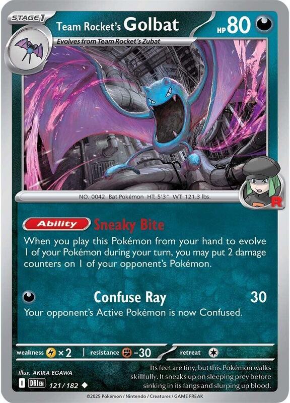 Team Rocket's Golbat - Reverse Holofoil 121/182 Destined Rivals | Uncommon Pokemon Card
