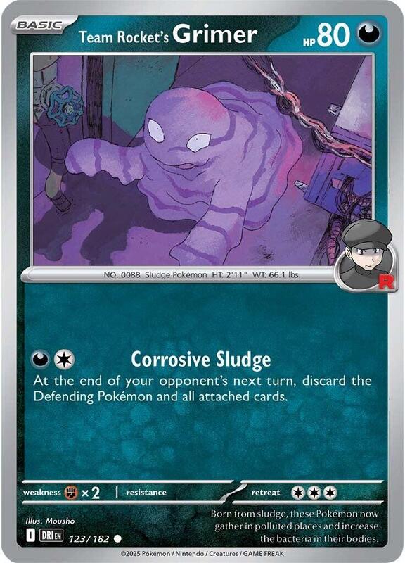 Team Rocket's Grimer - Reverse Holofoil 123/182 Destined Rivals | Common Pokemon Card