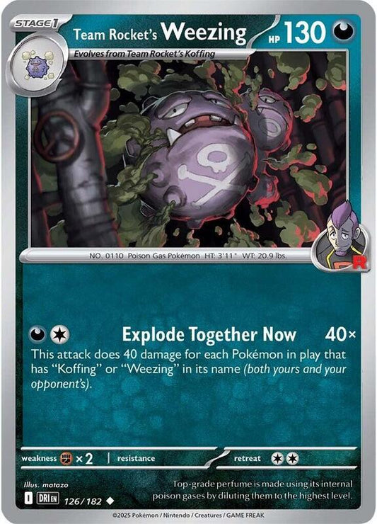 Team Rocket's Weezing - 126/182 - Reverse Holofoil 126/182 Destined Rivals | Uncommon Pokemon Card