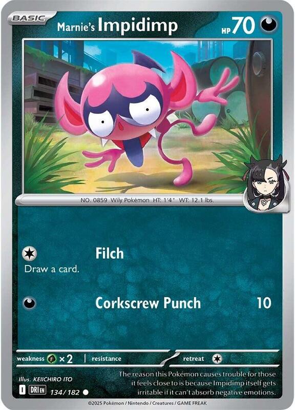 Marnie's Impidimp - Reverse Holofoil 134/182 Destined Rivals | Common Pokemon Card