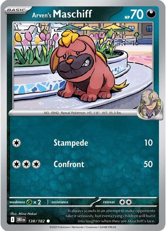 Arven's Maschiff - Normal 138/182 Destined Rivals | Common Pokemon Card