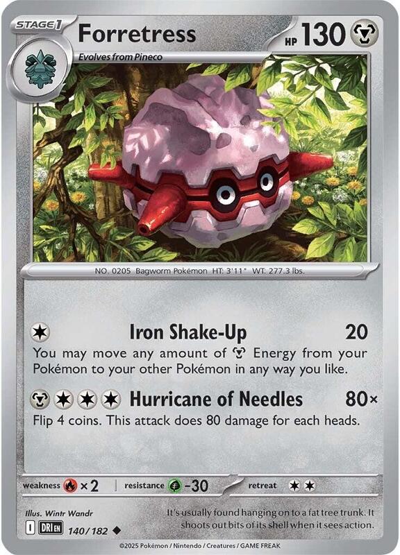 Forretress - Reverse Holofoil 140/182 Destined Rivals | Uncommon Pokemon Card
