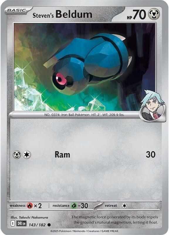 Steven's Beldum - Reverse Holofoil 143/182 Destined Rivals | Common Pokemon Card