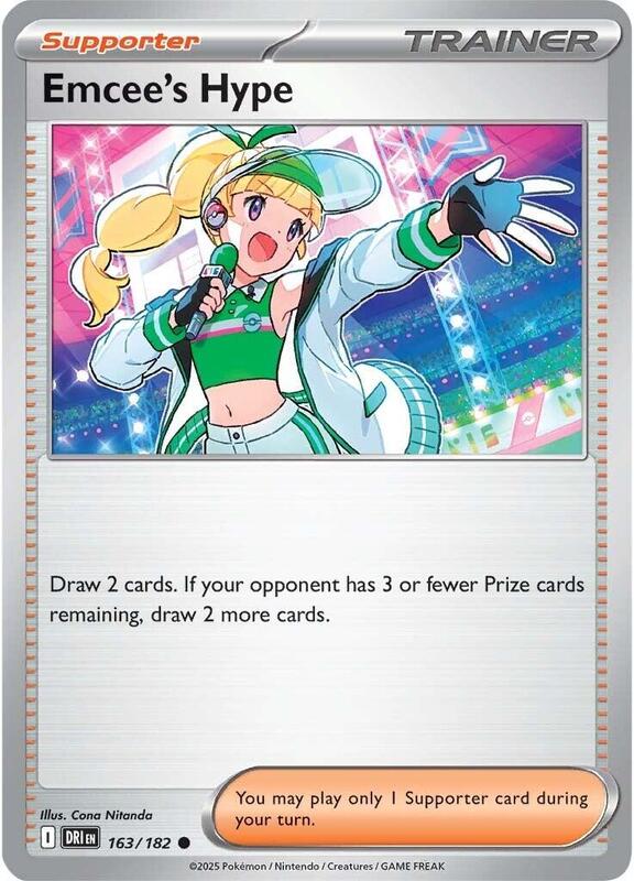 Emcee's Hype - 163/182 - Reverse Holofoil 163/182 Destined Rivals | Common Trainer Card