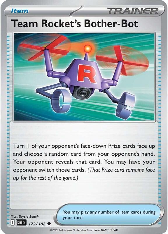 Team Rocket's Bother-Bot - Reverse Holofoil 172/182 Destined Rivals | Uncommon Trainer Card