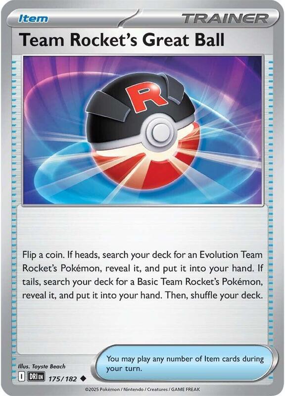 Team Rocket's Great Ball - Normal 175/182 Destined Rivals | Uncommon Trainer Card