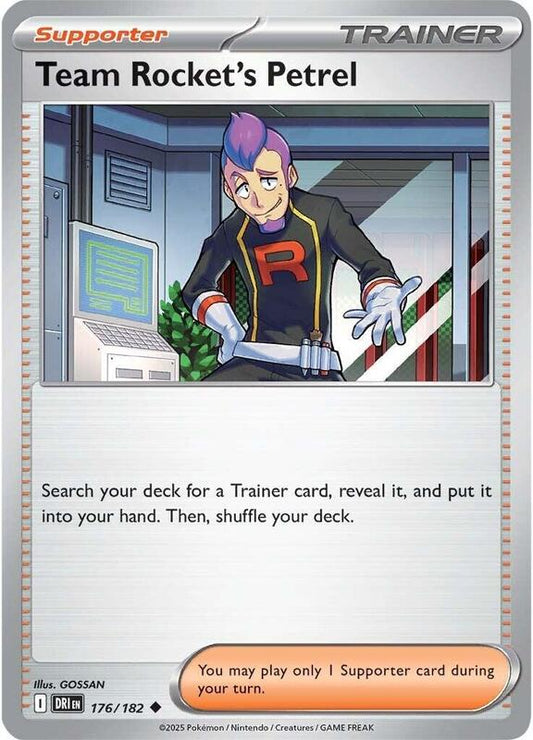 Team Rocket's Petrel - 176/182 - Reverse Holofoil 176/182 Destined Rivals | Uncommon Trainer Card