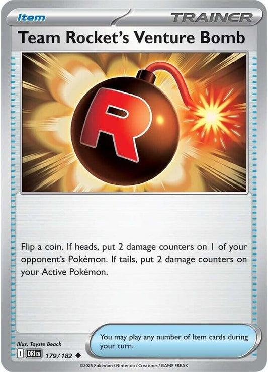 Team Rocket's Venture Bomb - Reverse Holofoil 179/182 Destined Rivals | Uncommon Trainer Card