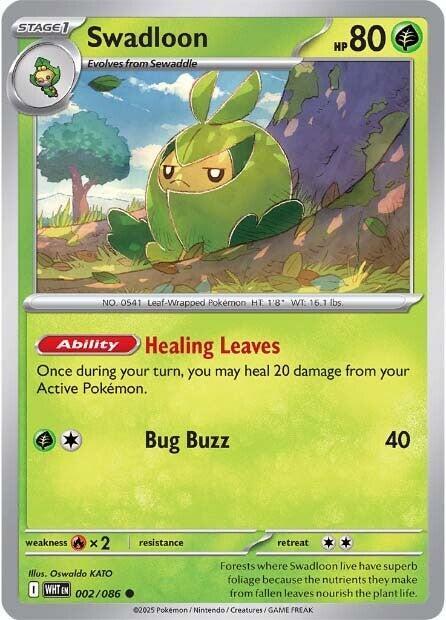 Swadloon - Normal 002/086 White Flare | Common Pokemon Card
