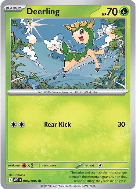 Deerling - Reverse Holofoil 006/086 White Flare | Common Pokemon Card