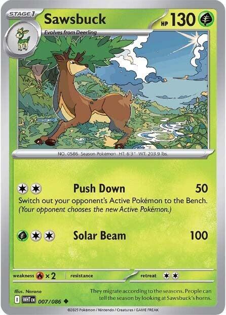 Sawsbuck - Normal 007/086 White Flare | Uncommon Pokemon Card