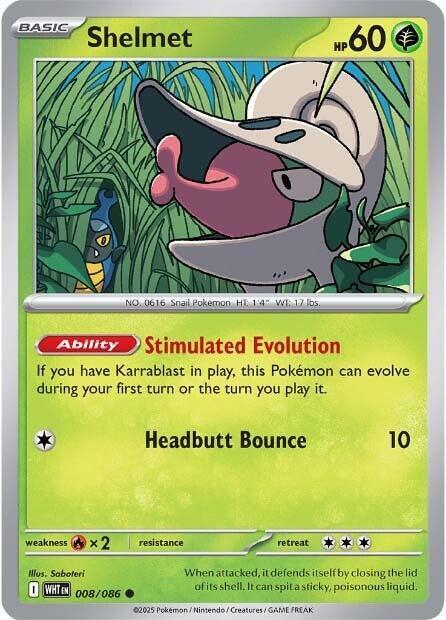 Shelmet - Reverse Holofoil 008/086 White Flare | Common Pokemon Card