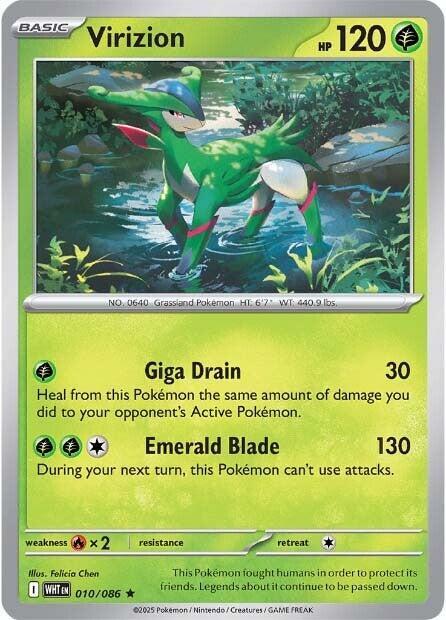 Virizion - Reverse Holofoil 010/086 White Flare | Rare Pokemon Card