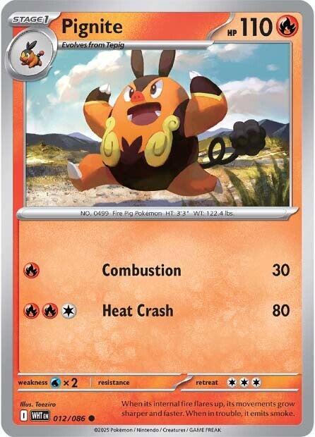 Pignite - Normal 012/086 White Flare | Common Pokemon Card