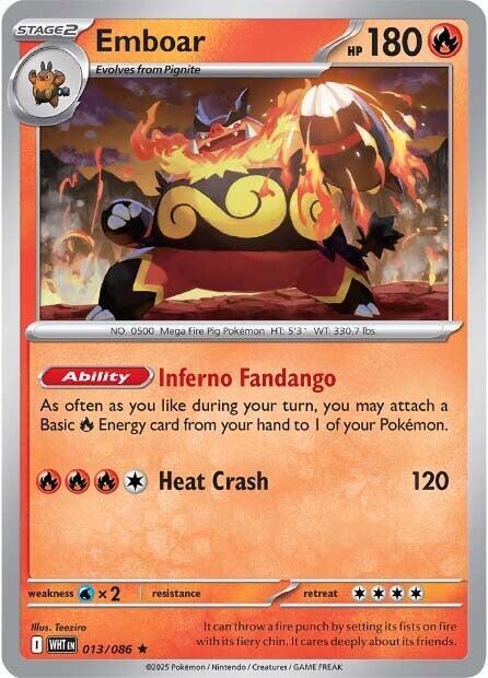 Emboar - Holofoil 013/086 White Flare | Rare Pokemon Card