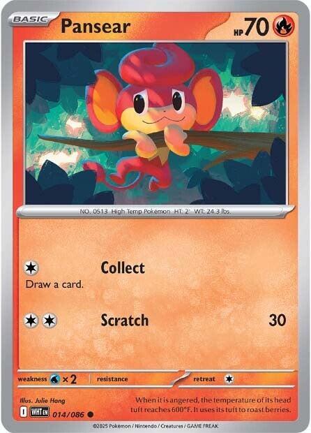Pansear - Normal 014/086 White Flare | Common Pokemon Card