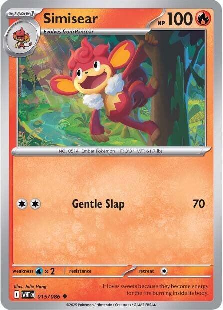 Simisear - Normal 015/086 White Flare | Uncommon Pokemon Card