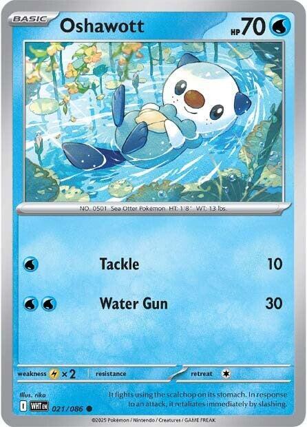 Oshawott - Reverse Holofoil 021/086 White Flare | Common Pokemon Card
