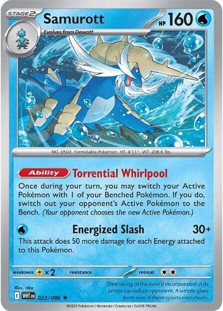 Samurott - Reverse Holofoil 023/086 White Flare | Rare Pokemon Card