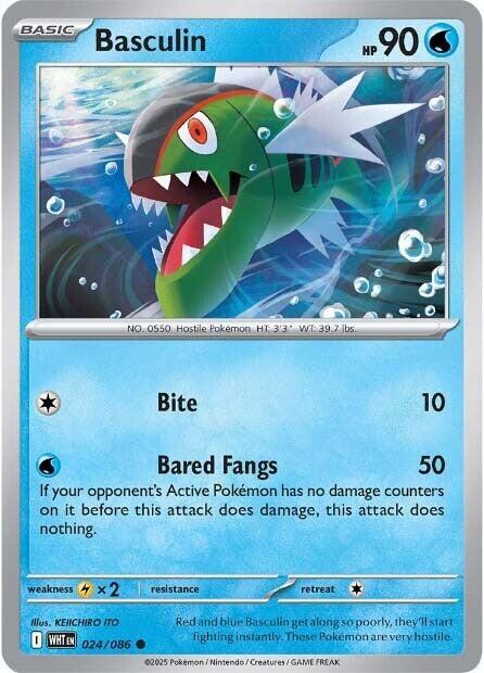 Basculin - Reverse Holofoil 024/086 White Flare | Common Pokemon Card