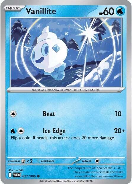 Vanillite - Normal 027/086 White Flare | Common Pokemon Card
