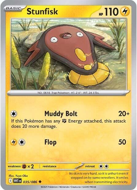 Stunfisk - Normal 035/086 White Flare | Uncommon Pokemon Card