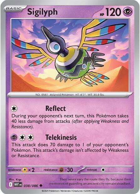 Sigilyph - Normal 038/086 White Flare | Uncommon Pokemon Card