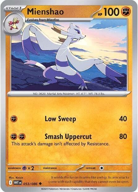 Mienshao - Reverse Holofoil 053/086 White Flare | Uncommon Pokemon Card